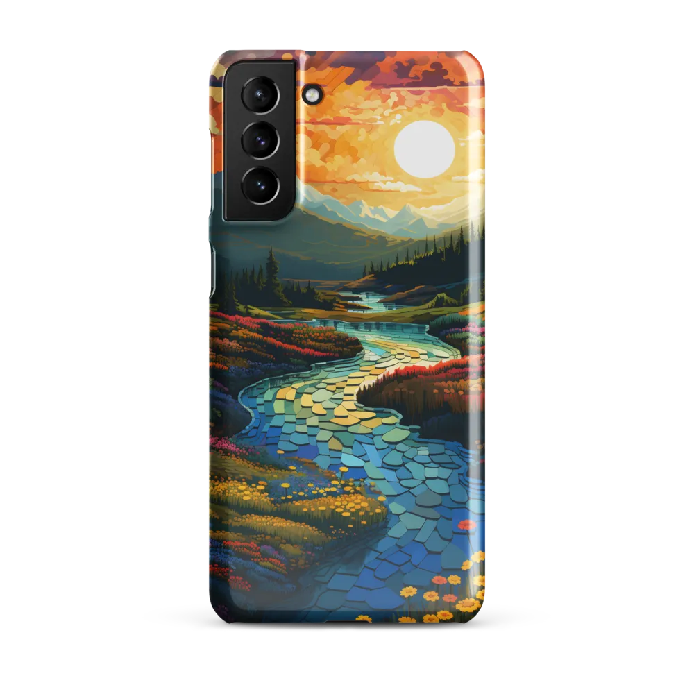 Serenity in Sunset: A Winding River's Embrace