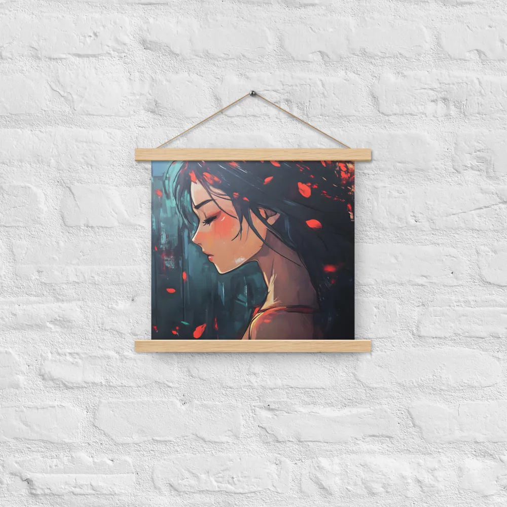 Whispers of Melancholy | Poster With Oak Wood Hanger | 14″×14″