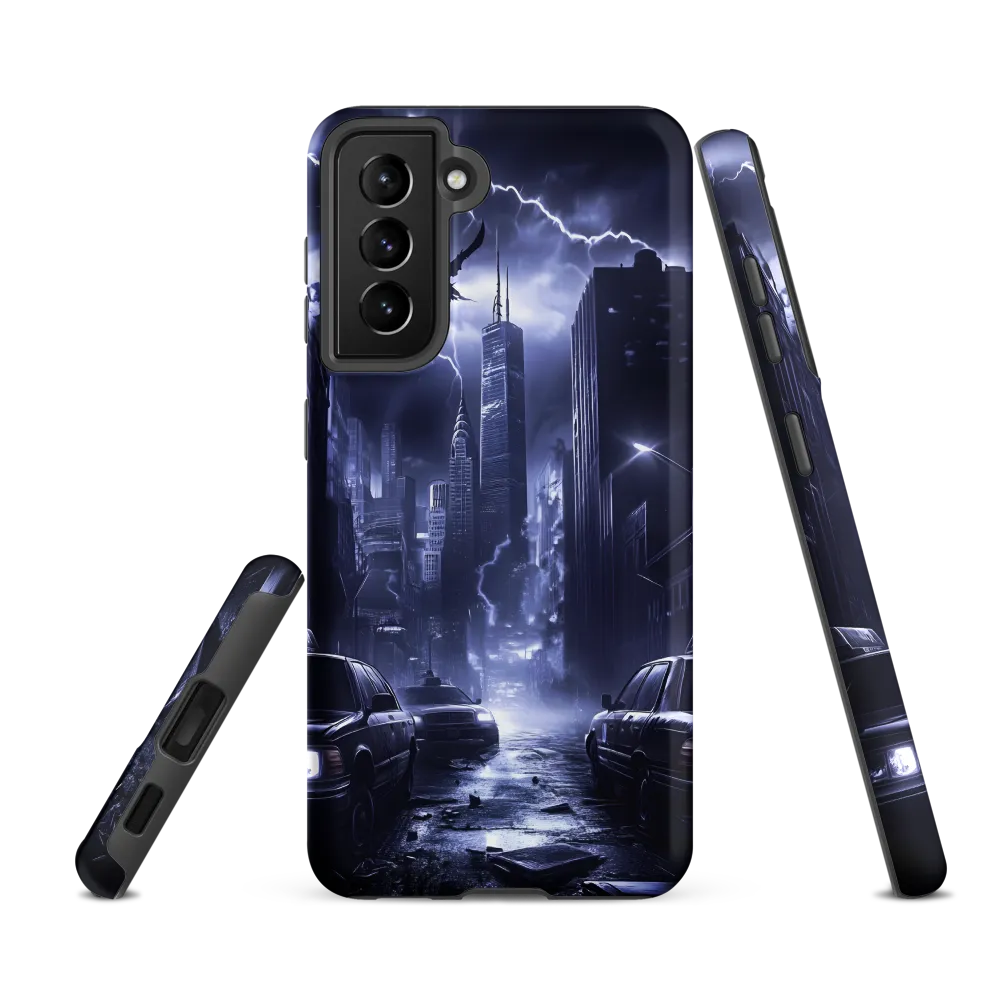 Stormy Cityscape: Shadows of the Night | Phone Case |  S21 FE | Tough Case | Matte