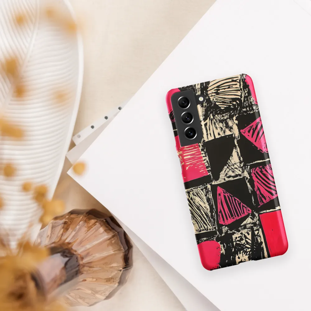 Geometric Symphony in Pink and Black