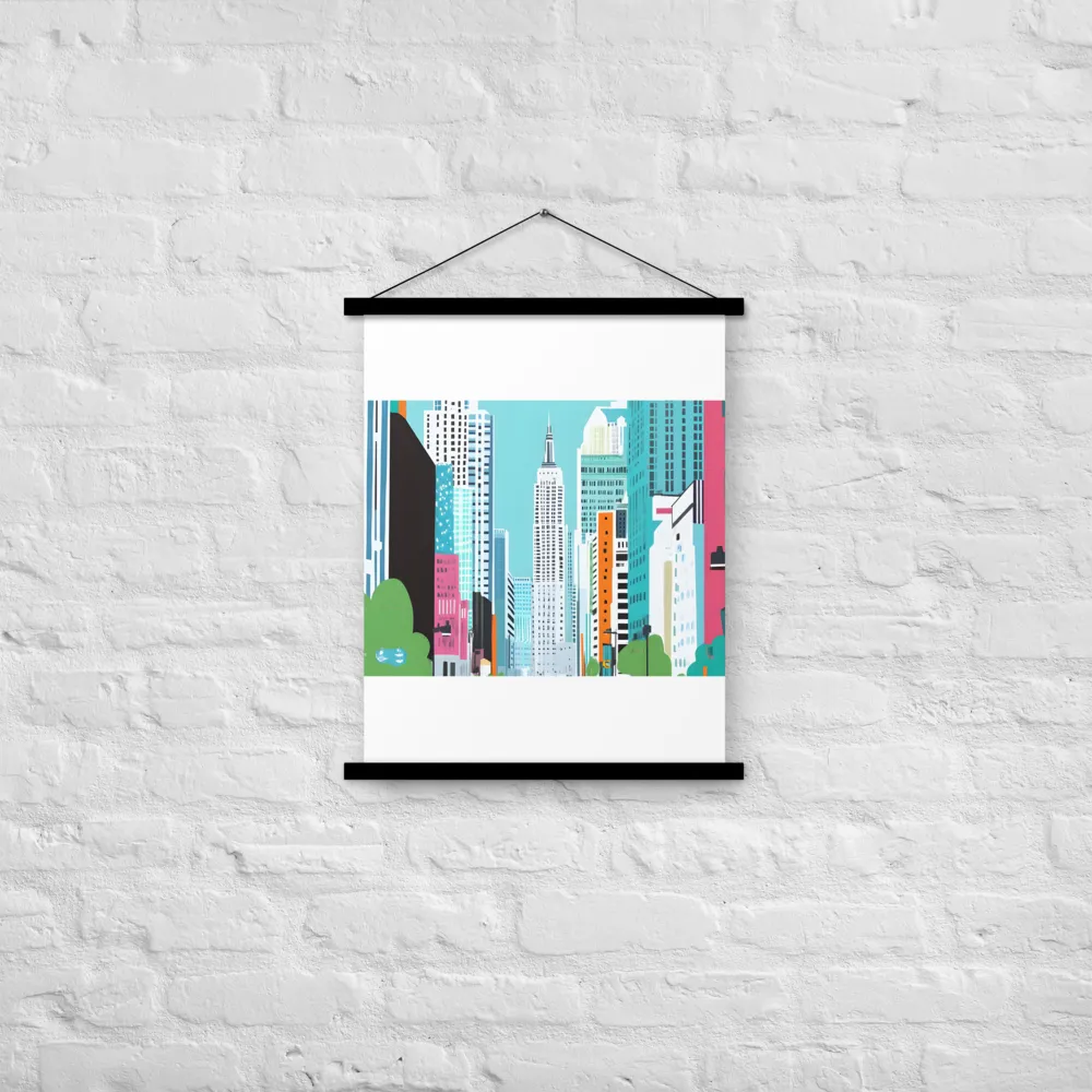 Urban Symphony: A Modern Cityscape | Poster With Black Wood Hanger | 18″×24″