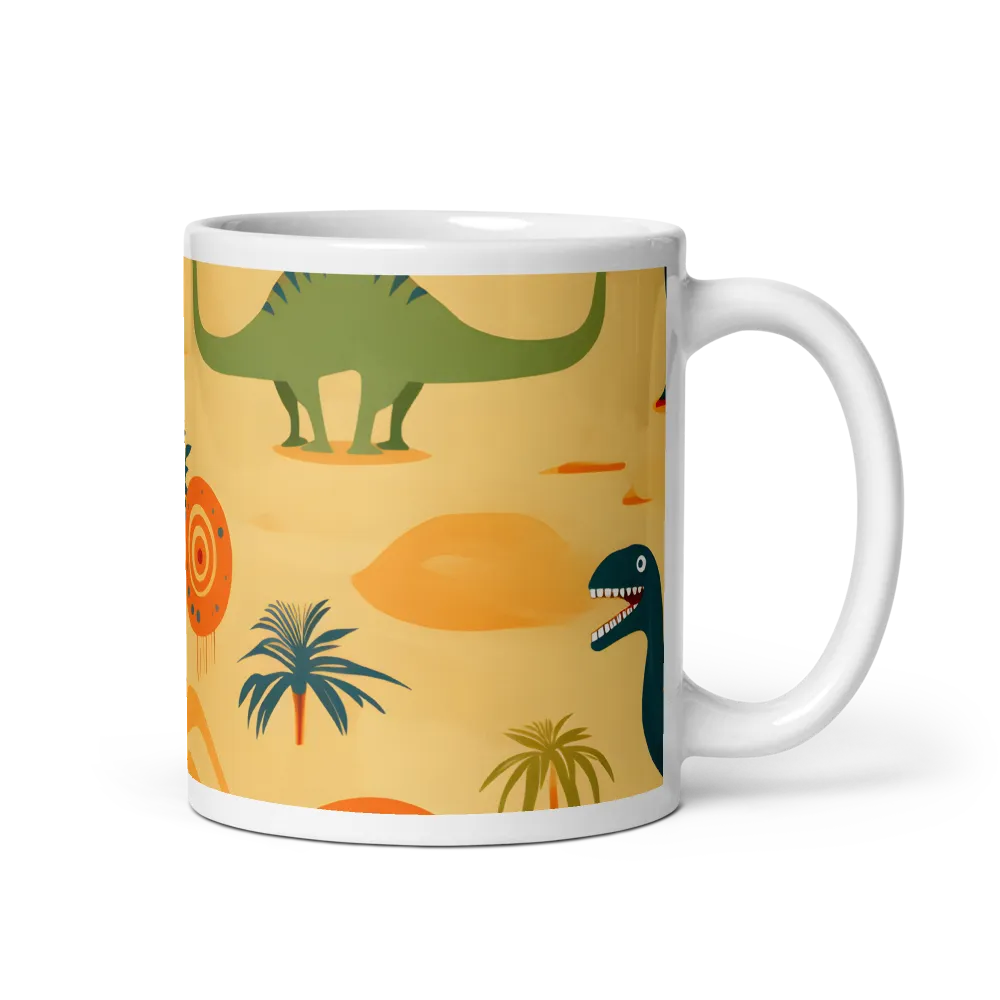 Dinosauria Delight: A Colorful Prehistoric Adventure | Mug with White inside | 11 oz