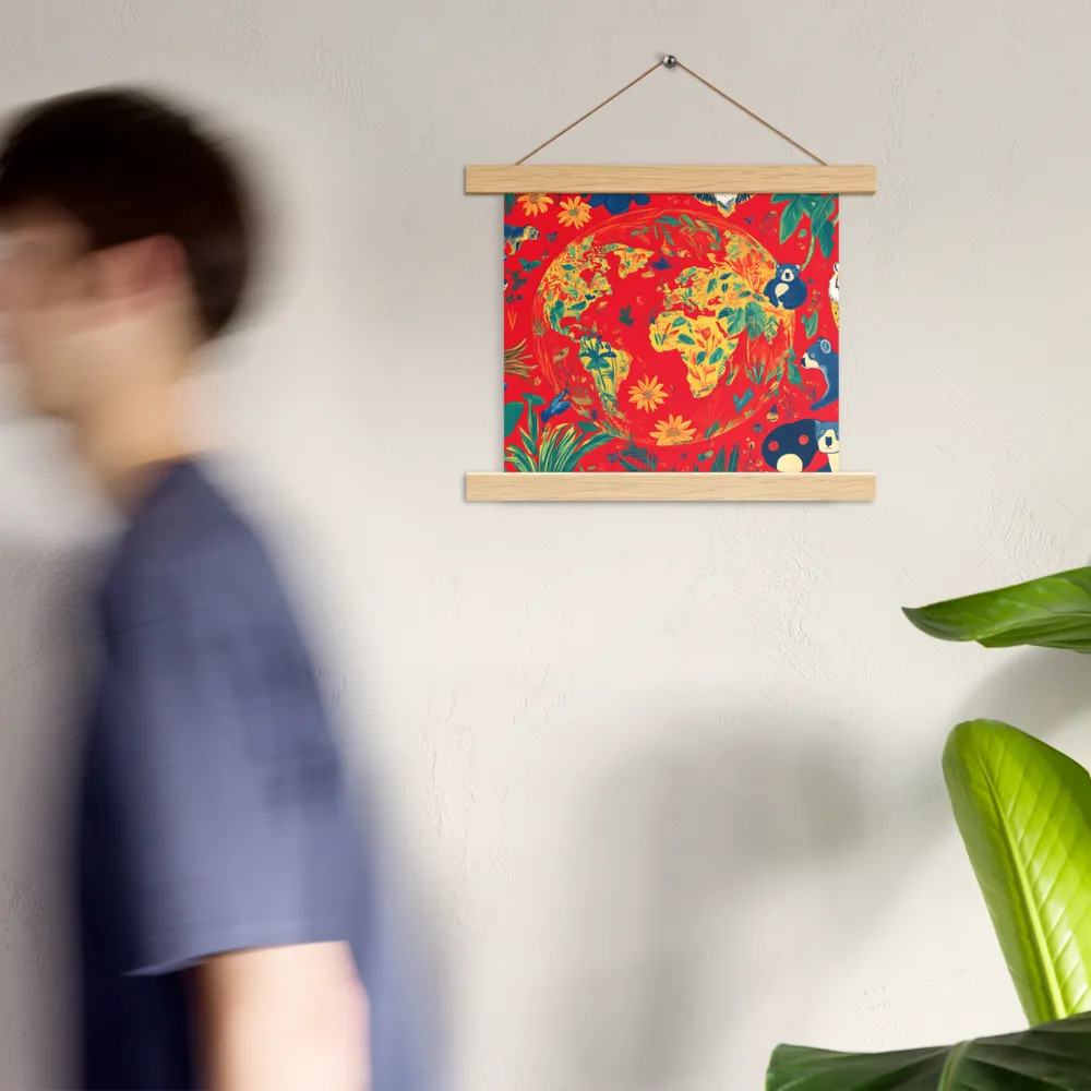 Celebration of Life on Earth | Poster With Oak Wood Hanger | 10″×10″