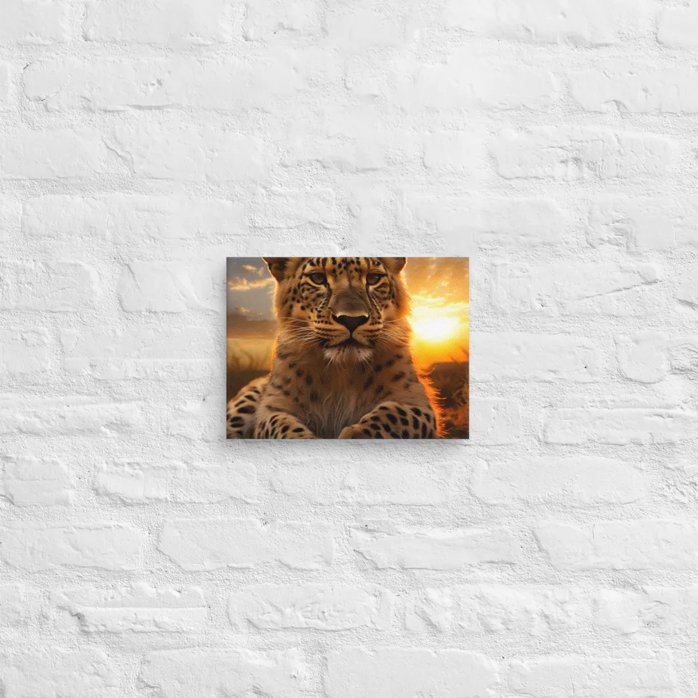 Regal Presence: The Leopard at Sunset | Canvas | 9″×12″