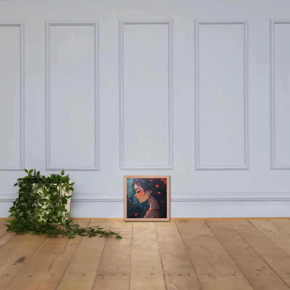 Whispers of Melancholy | Poster with Red oak Frame | 12″×12″