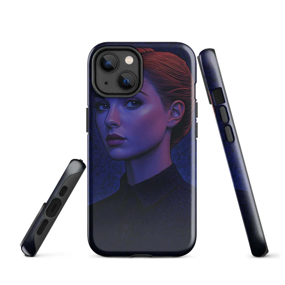 Ethereal Portrait in Blue and Red | Phone Case |  14 | Tough Case | Glossy