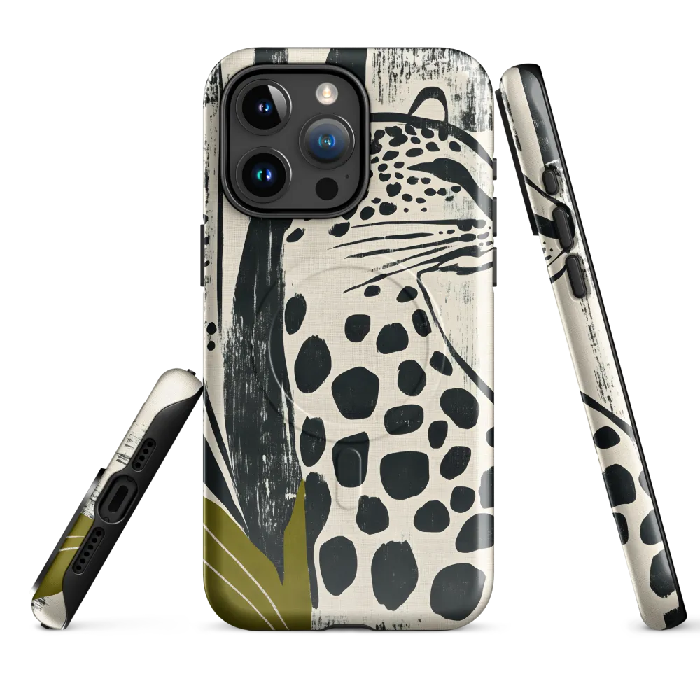 Leopard in Silhouette: A Modern Appeal | Phone Case |  15 Pro Max | MagSafe® Tough Case | Glossy