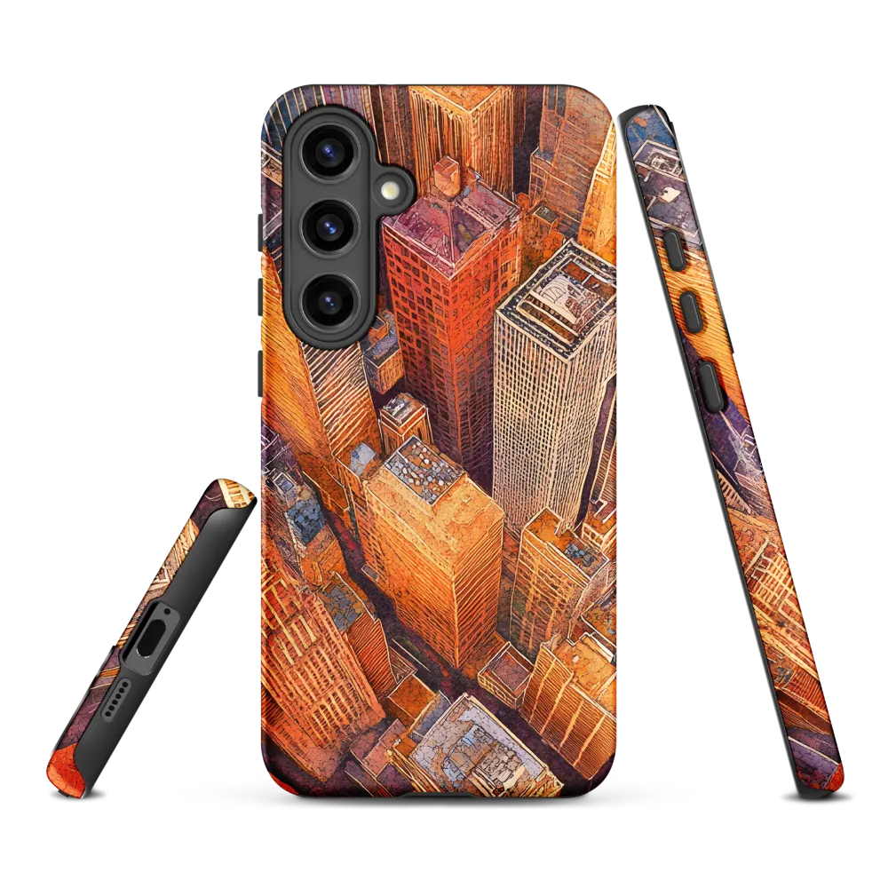 Urban Symphony in Orange and Purple