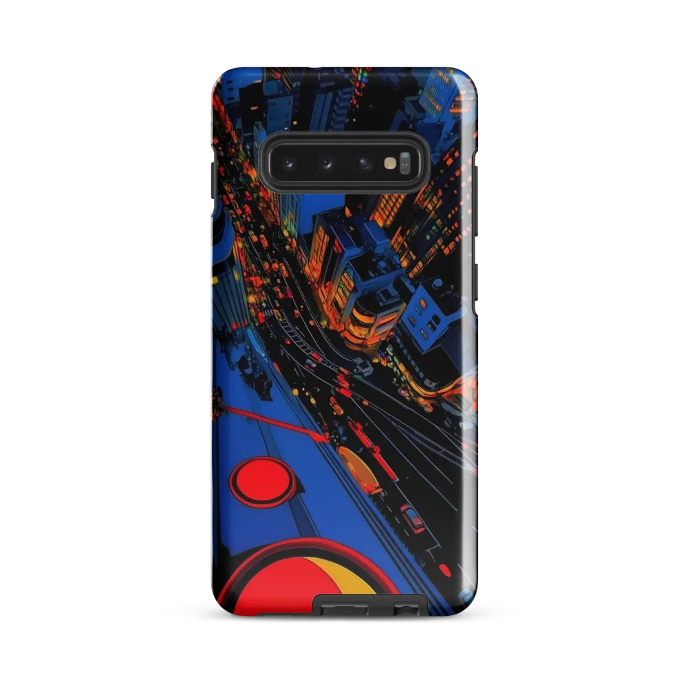 Vibrant Nightscape: A Futuristic City Overlook | Phone Case |  S10 Plus | Tough Case | Glossy