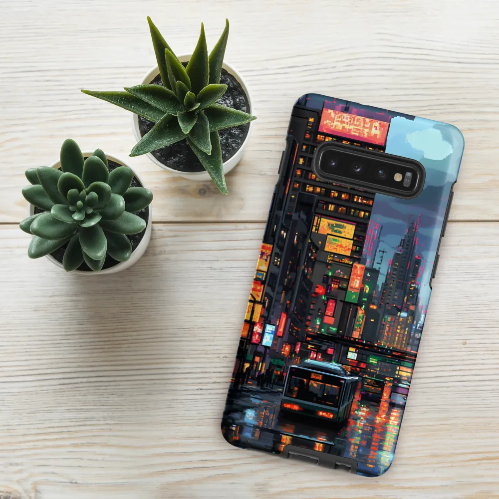 Neon Dreams: A Pixelated Urban Night