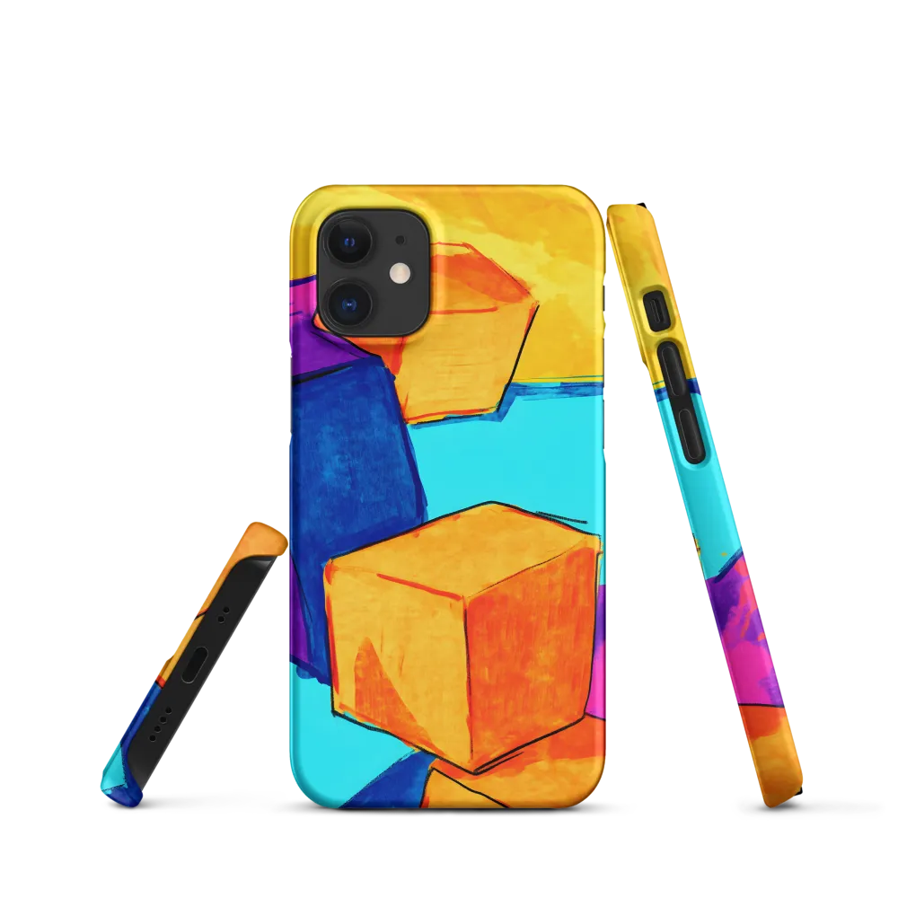 Playful Cubes in Vibrant Harmony | Phone Case |  12 Mini | Snap Case | Matte