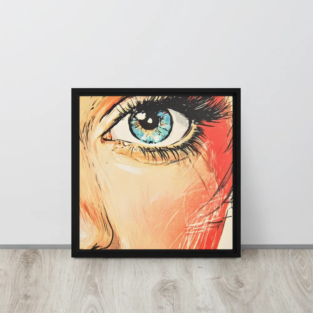 Gaze of Emotion | Canvas with Black Frame | 16″×16″