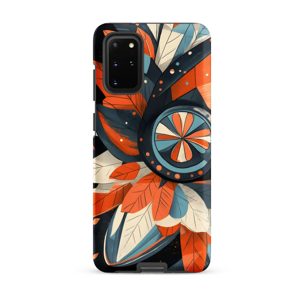 Floral Symphony in Orange and Teal