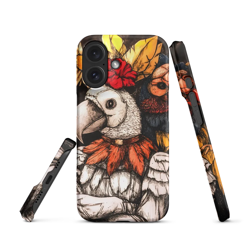 The Surreal Guardian: A Dance of Feathers and Flowers