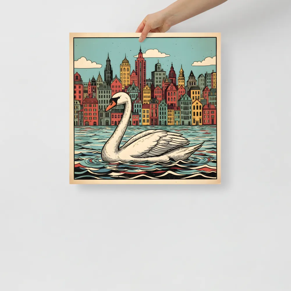 Swan in the City 
 Poster | 18″x 18″