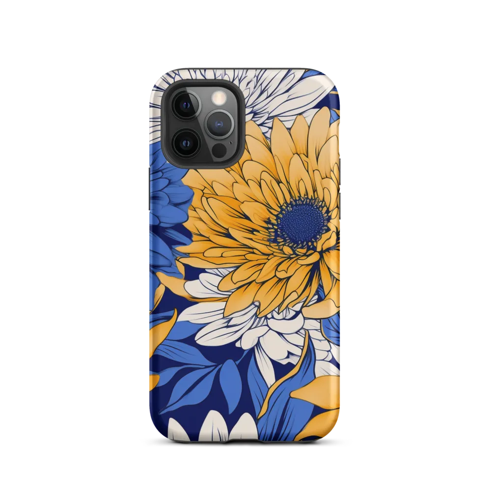 Floral Harmony in Blue and Yellow