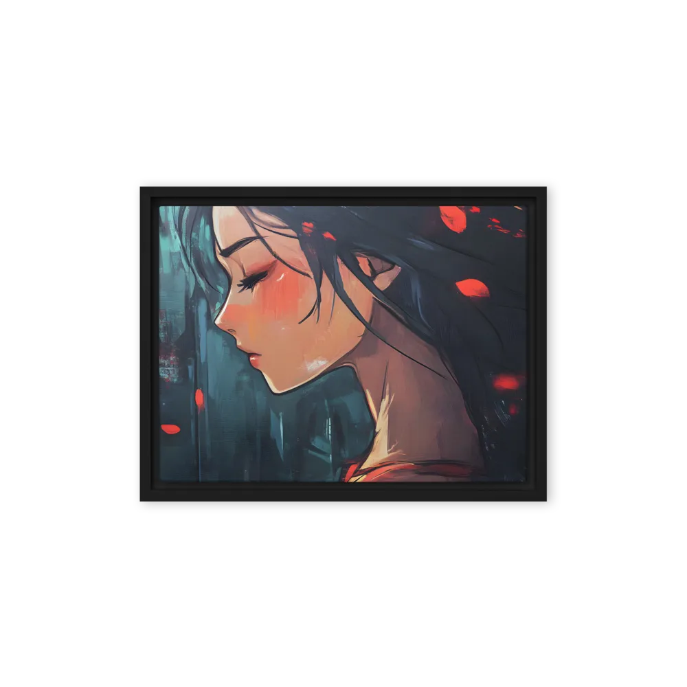Whispers of Melancholy | Canvas with Black Frame | 12″×16″