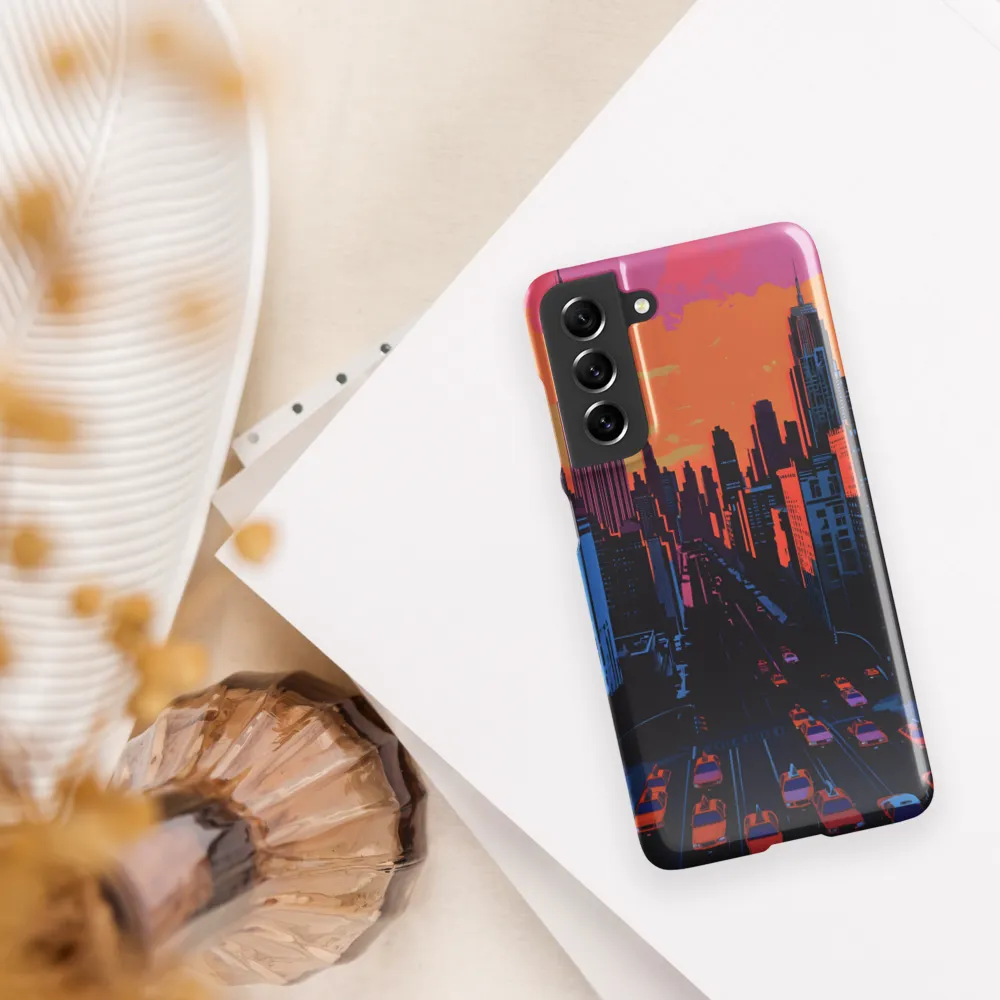 Sunset Over Skyscrapers | Phone Case |  S21 FE | Snap Case | Glossy