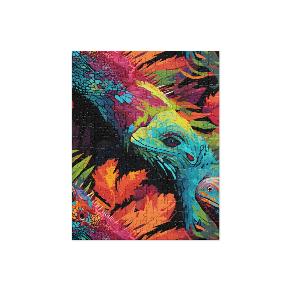 Vibrant Reptilian Harmony | Jigsaw Puzzle | 252 pieces