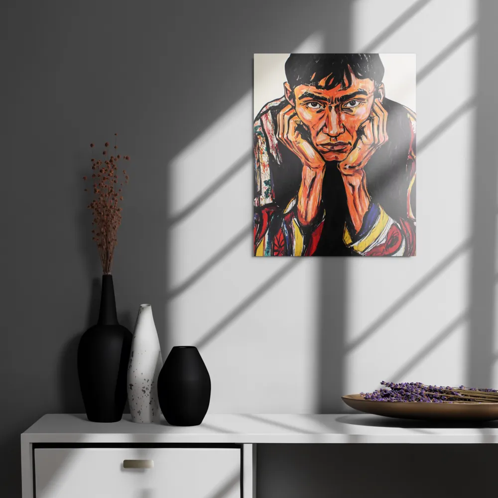 Contemplative Intensity: An Expressionist Portrait