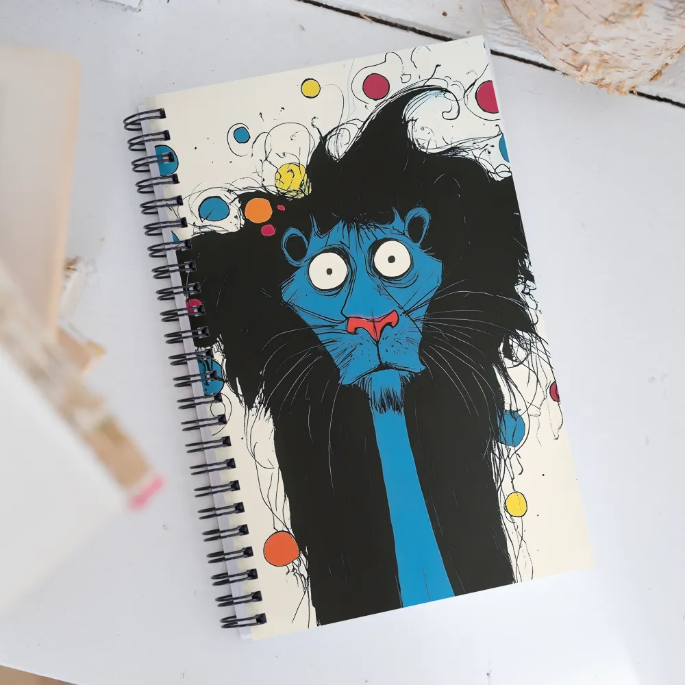 Whimsical Blue Lion | Spiral Notebook