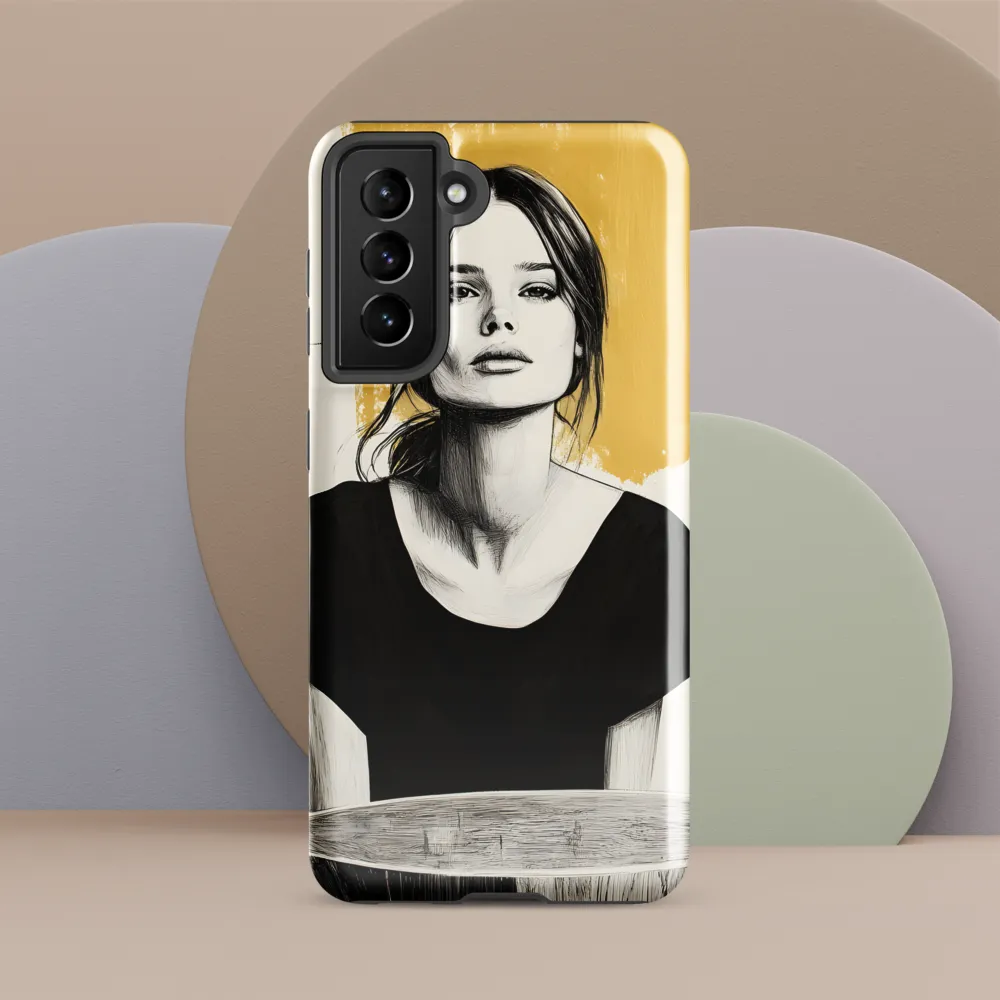 Golden Serenity: A Minimalist Portrait