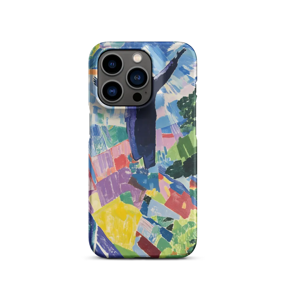 Elysium: A Soaring Figure Amidst Colorful Landscapes | Phone Case |  14 Pro | Snap Case | Matte