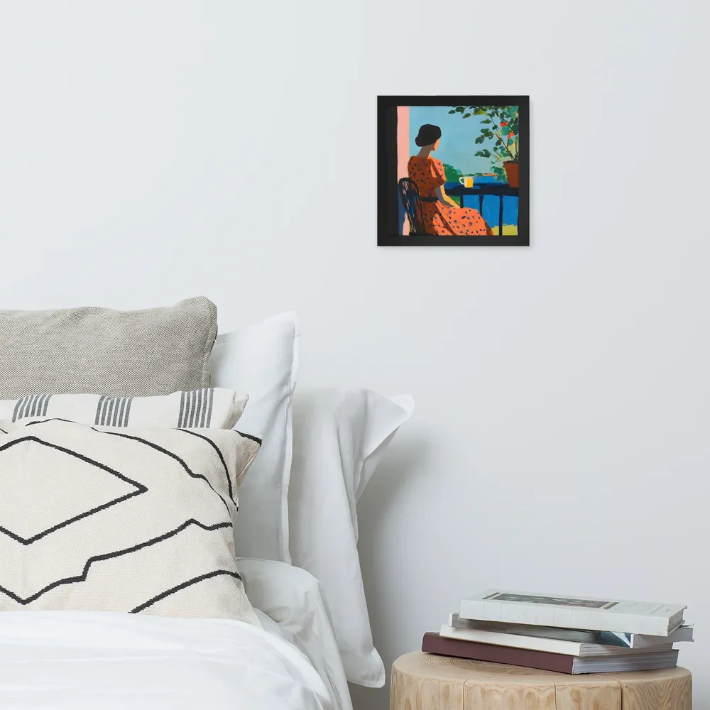 Balcony Reverie 
 Poster with Black Frame | 10″x 10″