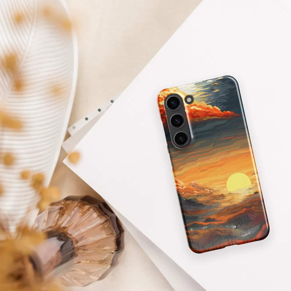 Ethereal Sunset: A Serene Landscape in Flowing Forms