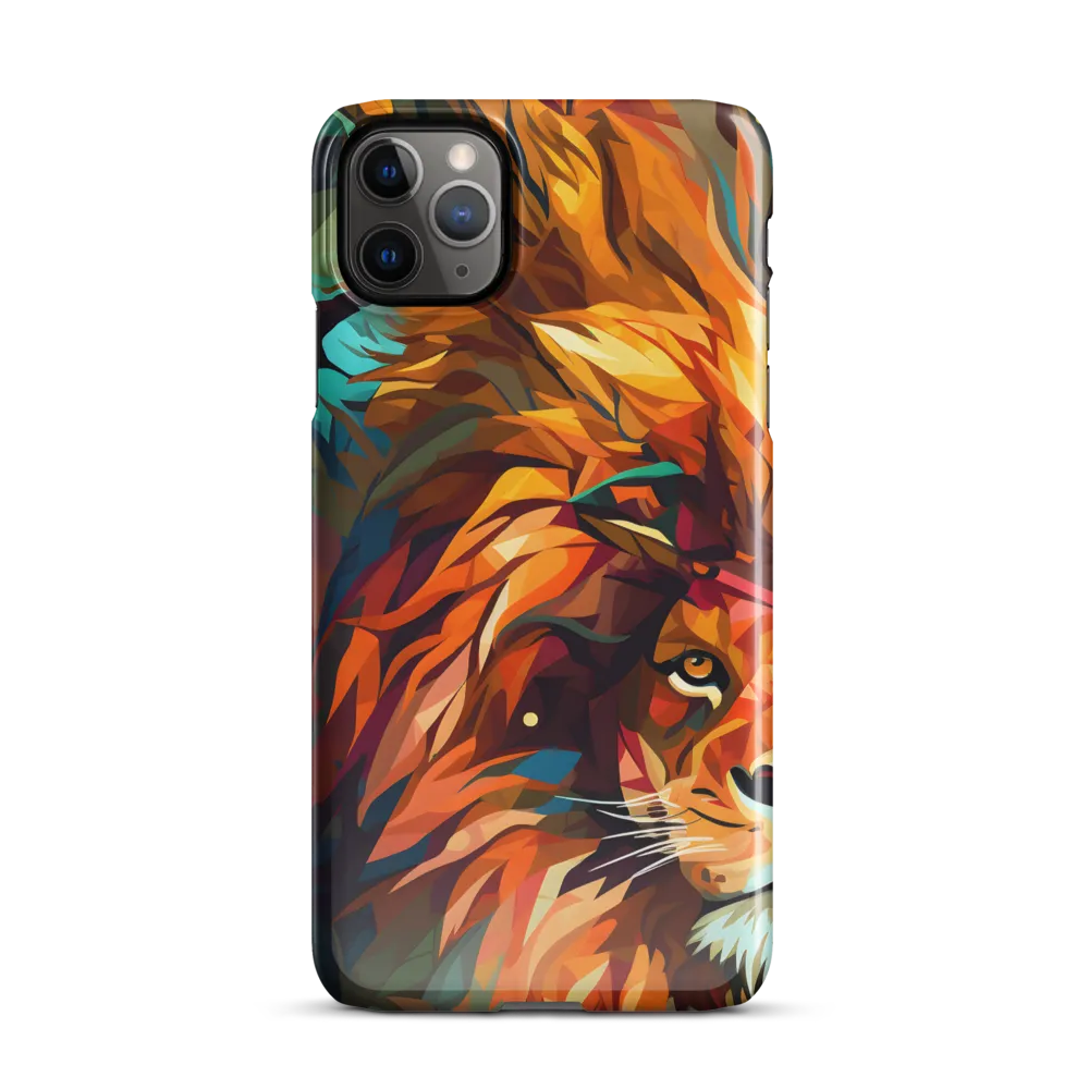 Majestic Gaze: The Polygonal Lion | Phone Case |  11 Pro Max | Snap Case | Glossy