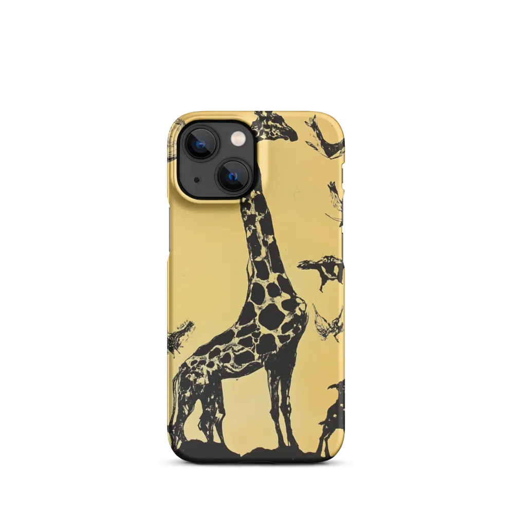 Whimsical Harmony of Giraffe and Birds