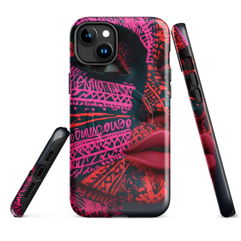 Neon Visage: A Bold Expression of Contemporary Art | Phone Case |  15 Plus | MagSafe® Tough Case | Glossy