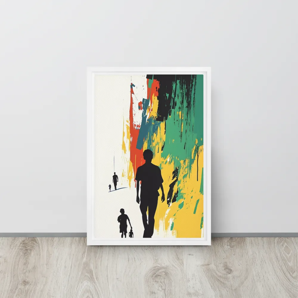 Journey of Silhouettes | Canvas with White Frame | 12″×18″