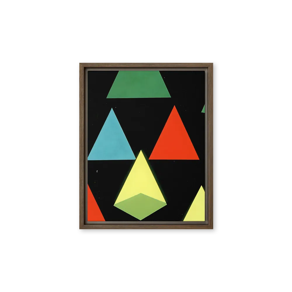 Geometric Harmony in Color | Canvas with Brown Frame | 11″×14″