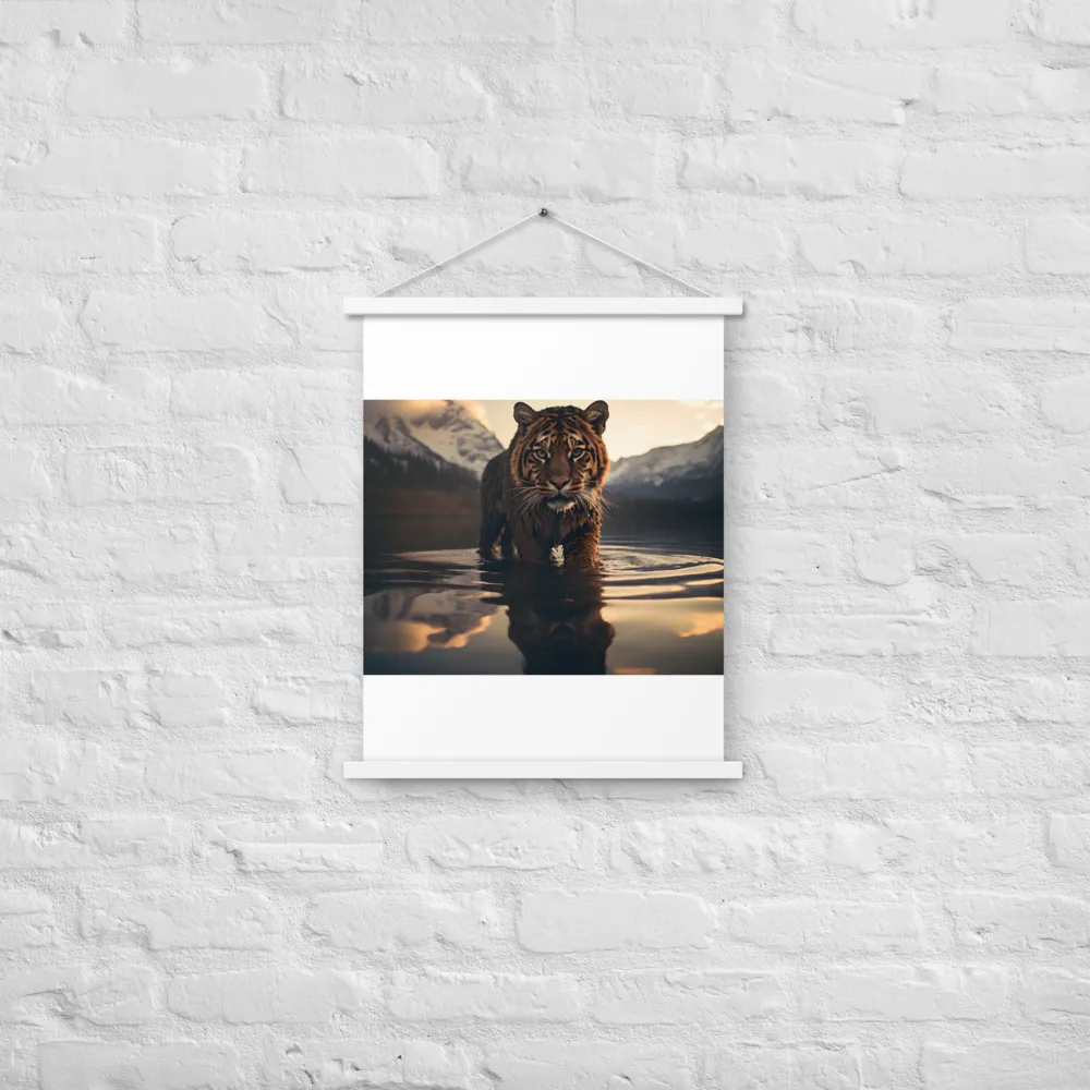 Majestic Reflection: The Tiger's Domain | Poster With White Wood Hanger | 18″×24″