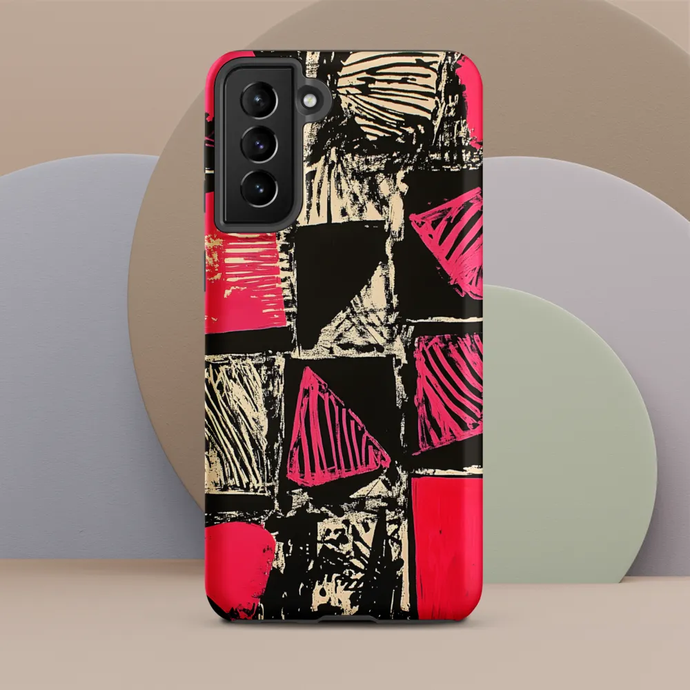 Geometric Symphony in Pink and Black