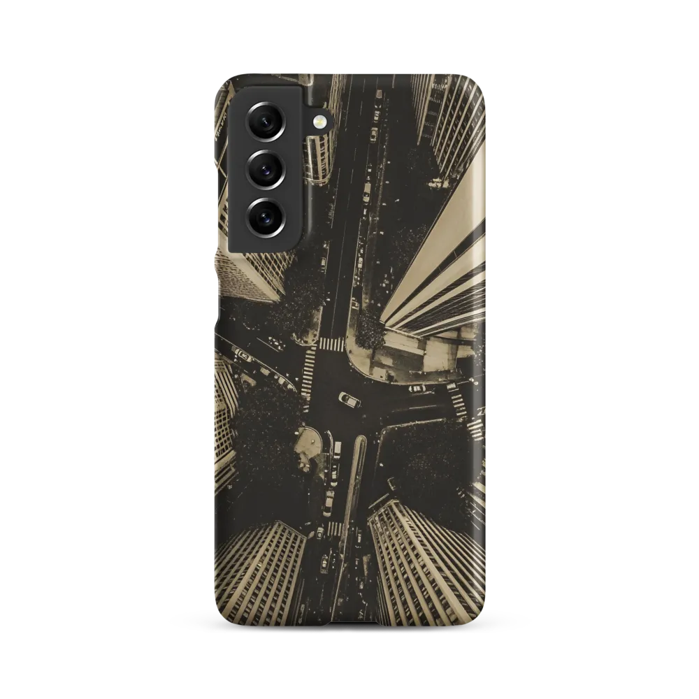 Urban Symphony: Aerial Perspective of City Life | Phone Case |  S21 FE | Snap Case | Matte