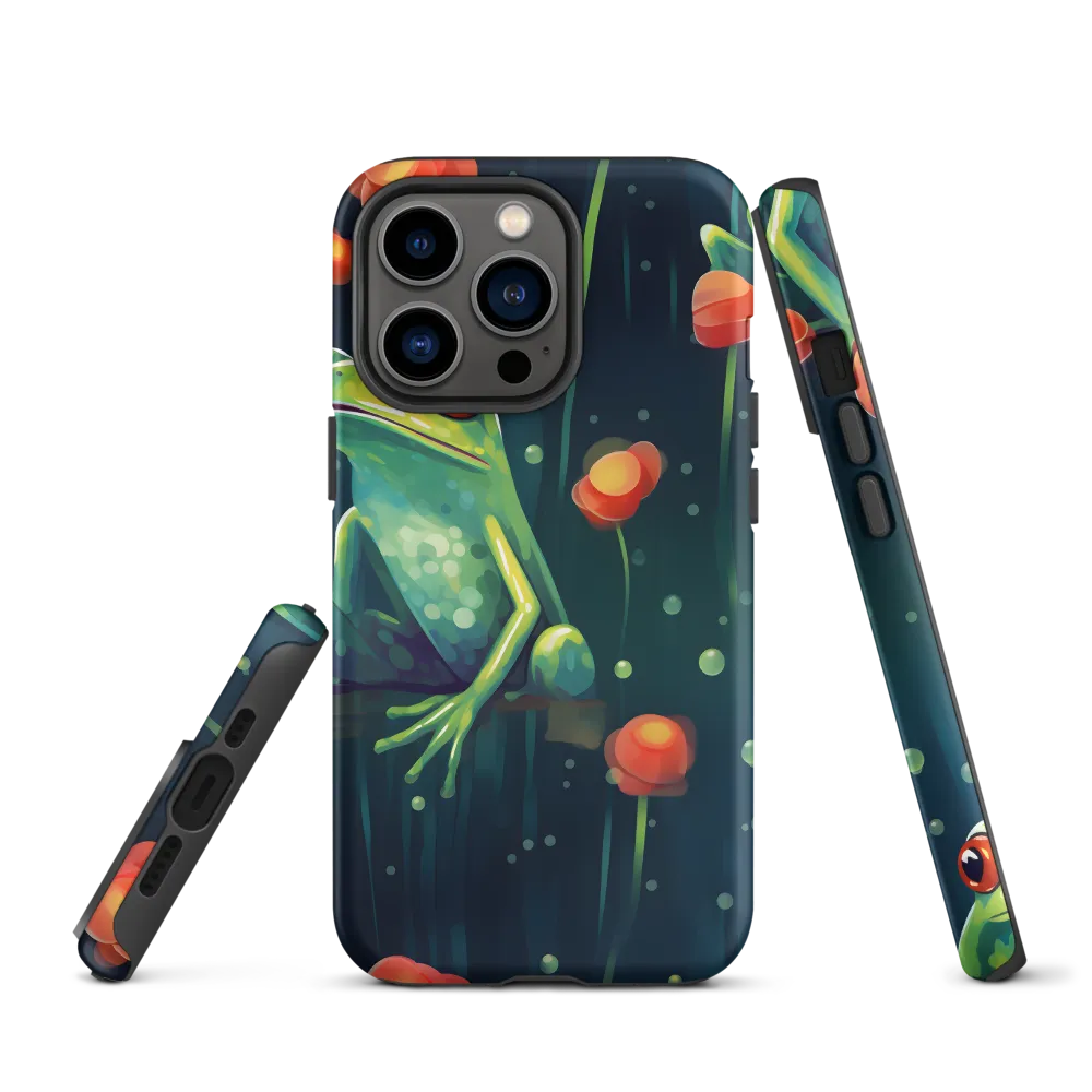 Playful Frogs in a Lush Pond