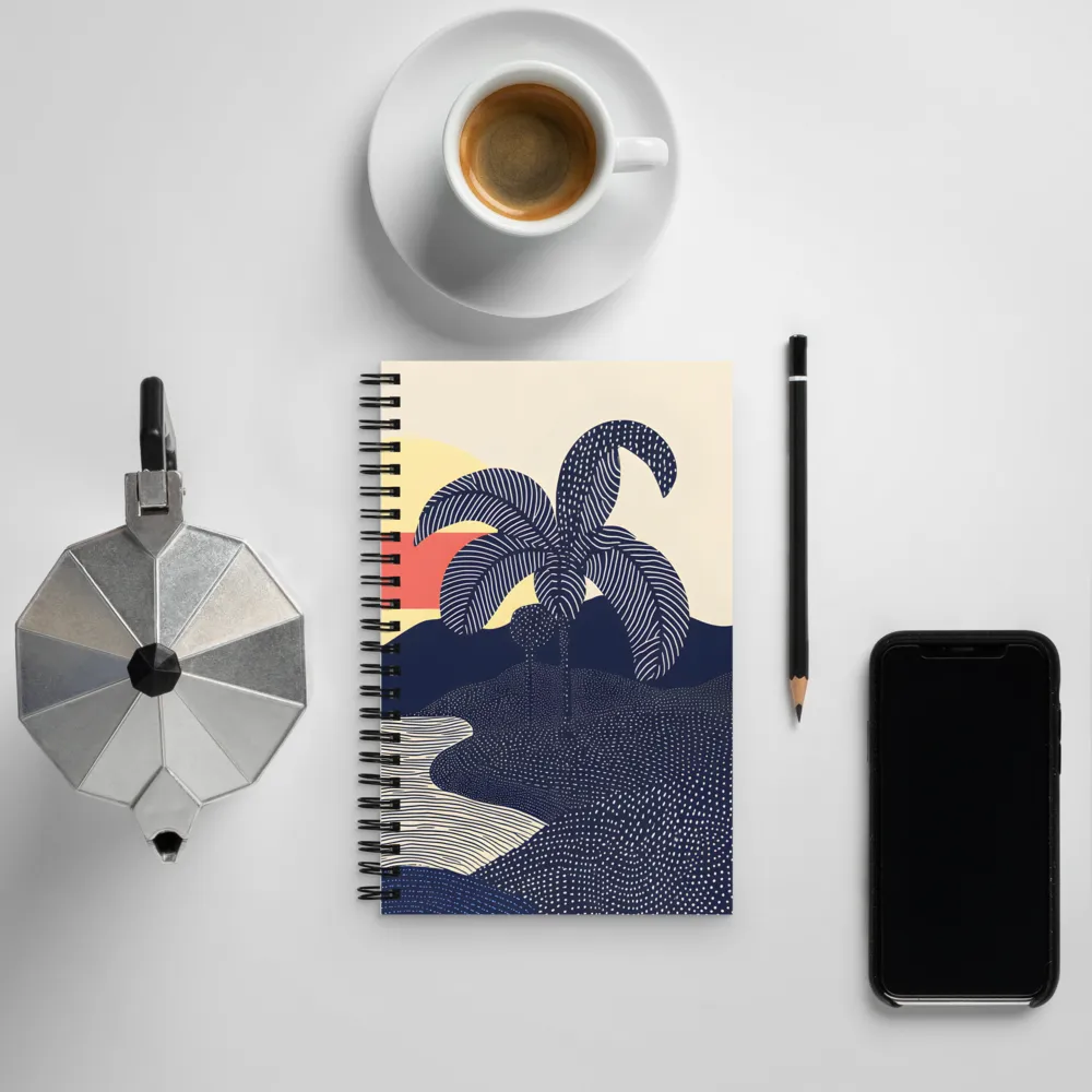 Tranquil Sunset in Modern Minimalism | Spiral Notebook