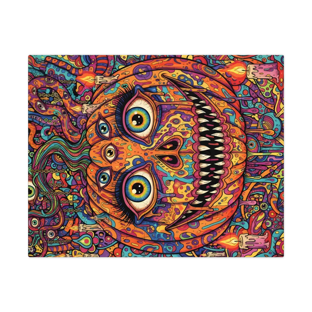 Psychedelic Jack-o'-Lantern 
 Jigsaw Puzzle in Tin Box