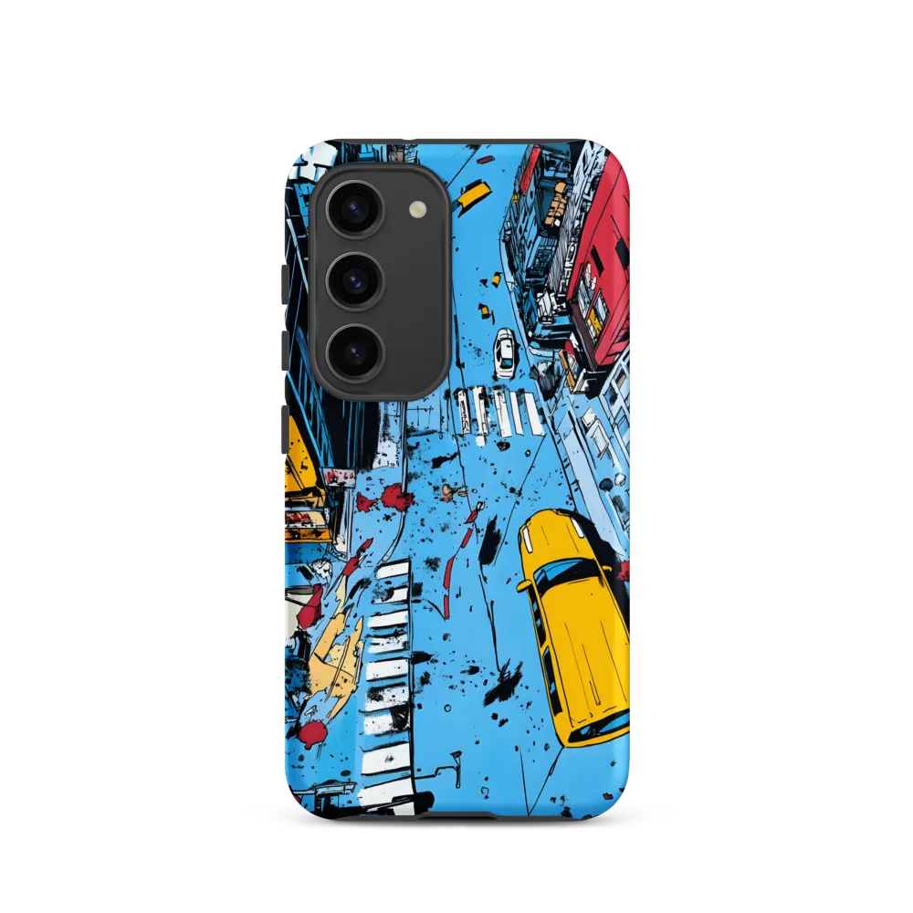 Urban Chaos: Aerial View of City Life | Phone Case |  S23 | Tough Case | Matte