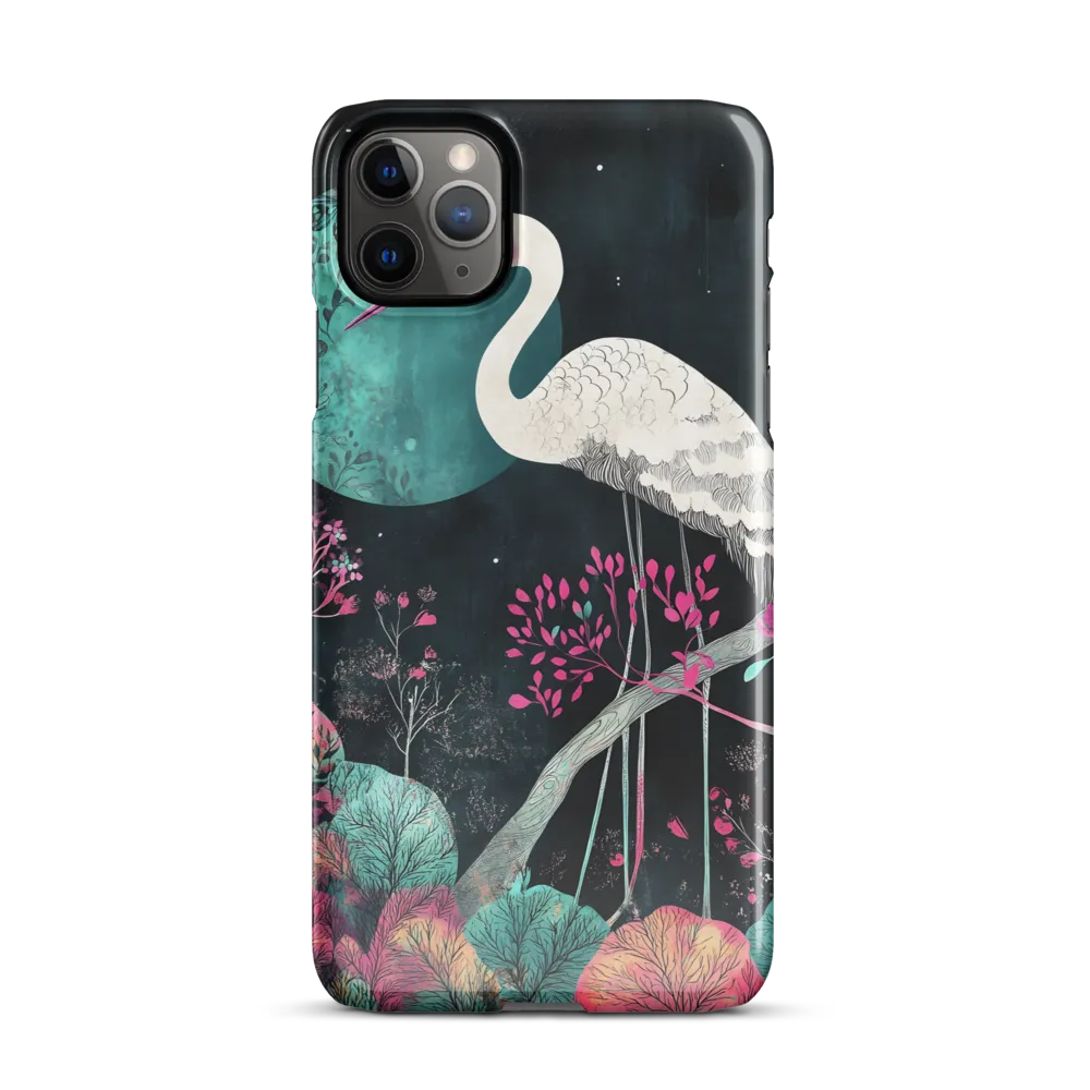 Ethereal Presence: Heron in a Floral Dreamscape | Phone Case |  11 Pro Max | Snap Case | Glossy