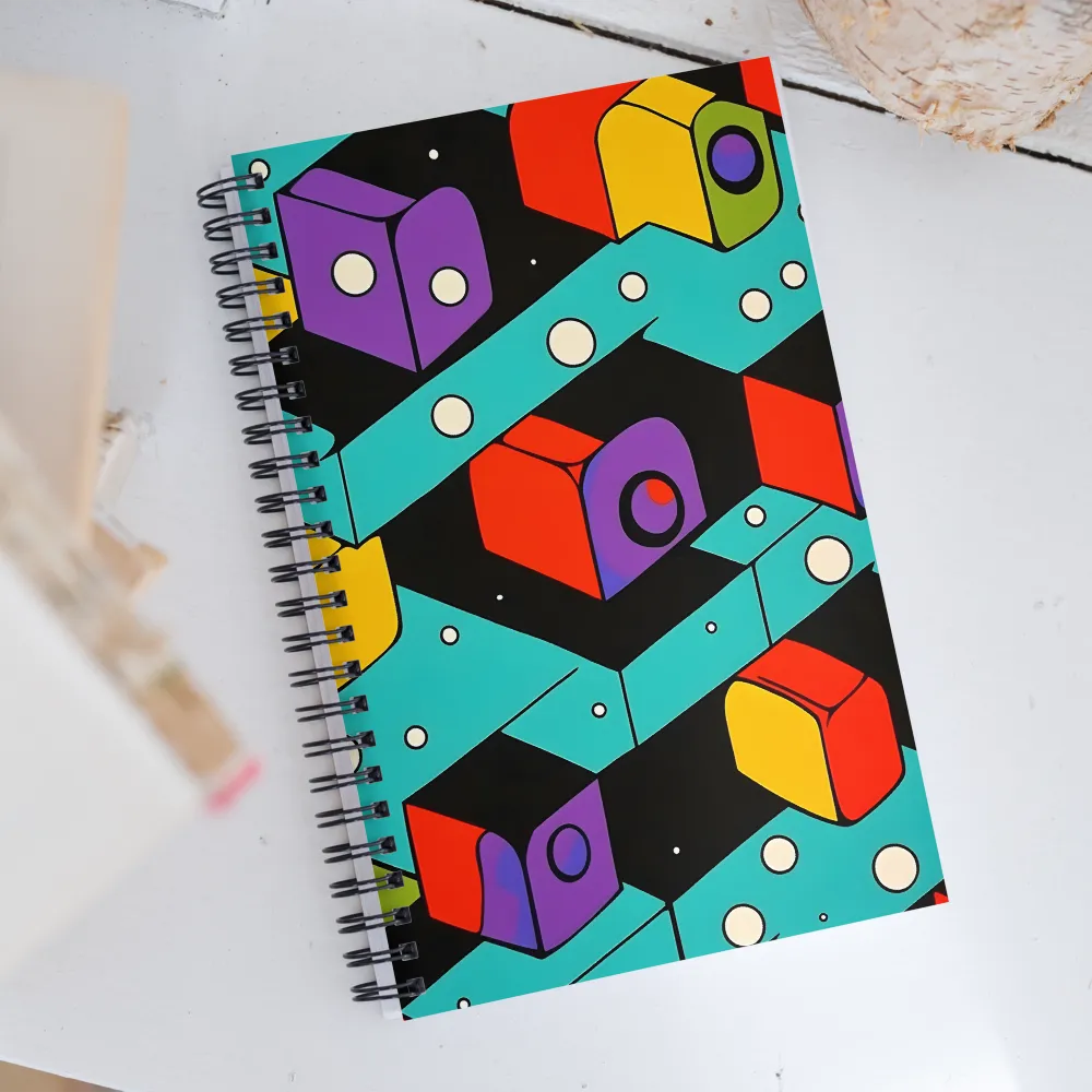 Vibrant Geometric Harmony | Spiral Notebook