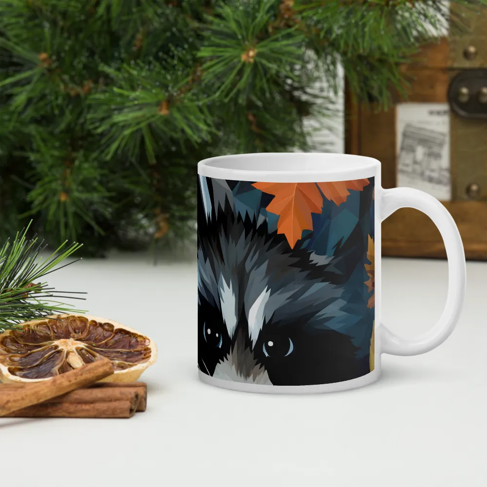 Whispers of Autumn: The Raccoon's Gaze | Mugs | Multiple Sizes & Colors