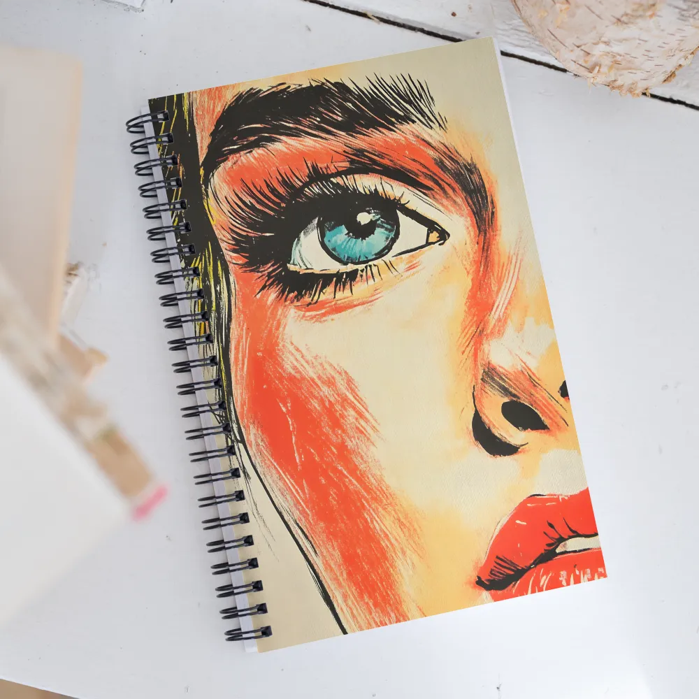 Intense Gaze: A Pop Art Portrait | Spiral Notebook