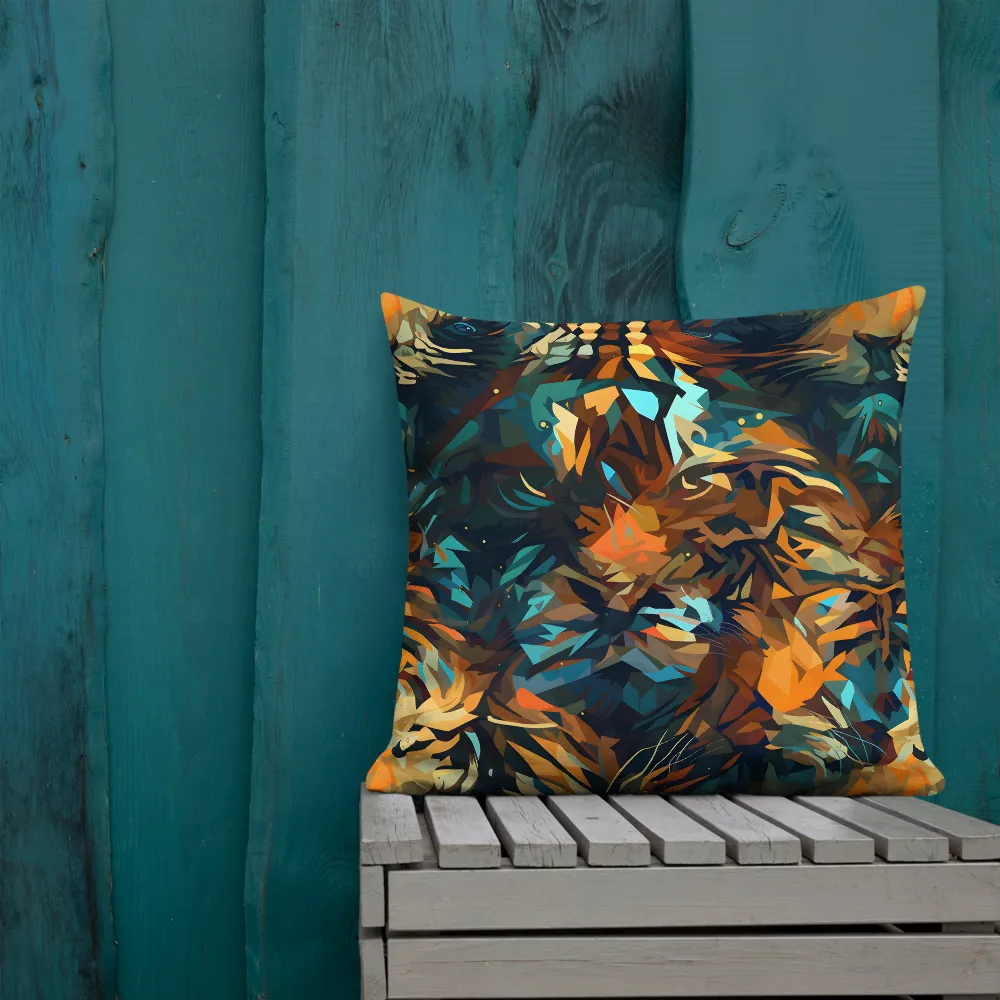 Wild Symphony: Abstract Tigers | Pillow & Pillow Case | Multiple Sizes