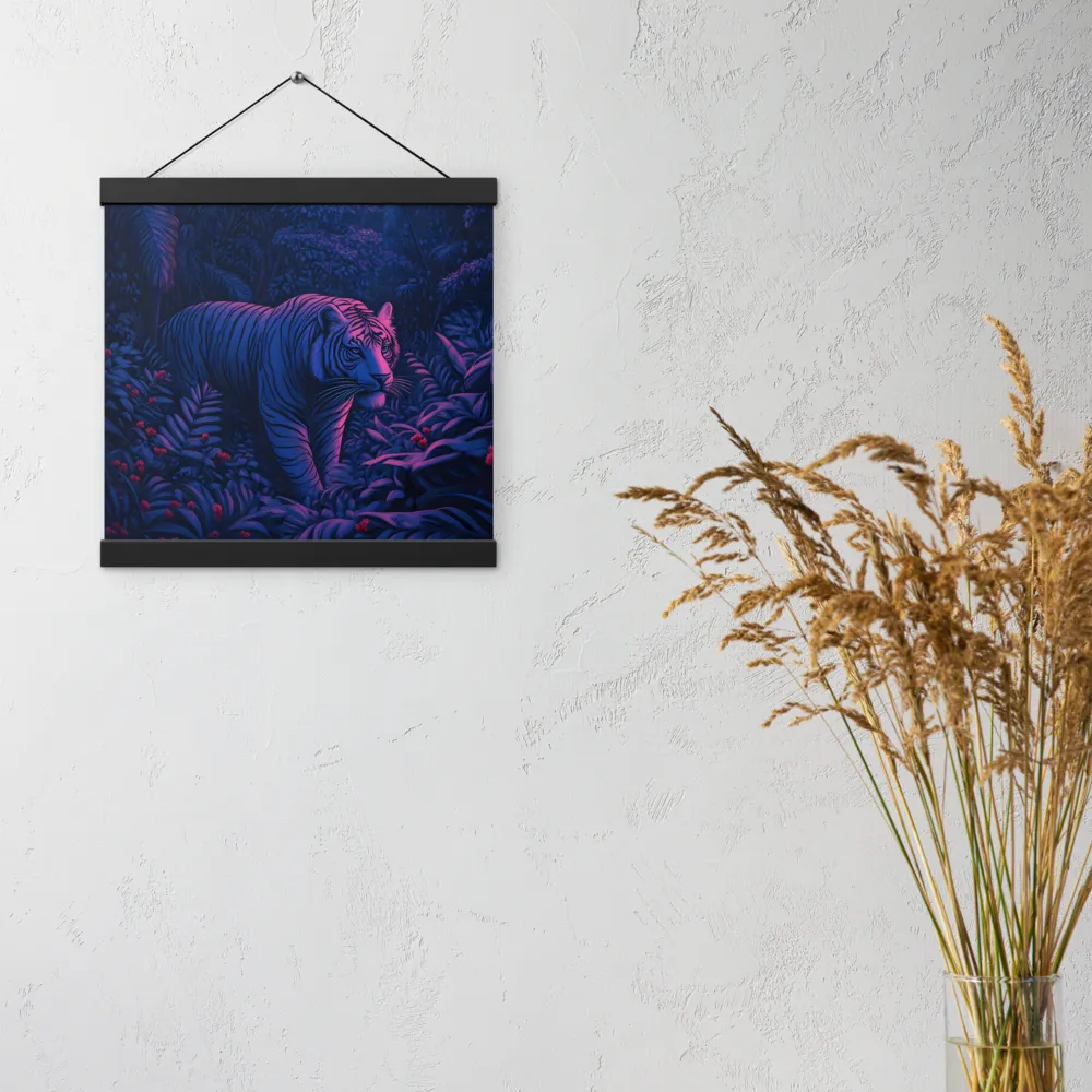 Mystic Prowler: The White Tiger in the Jungle | Poster With Black Wood Hanger | 12″×12″