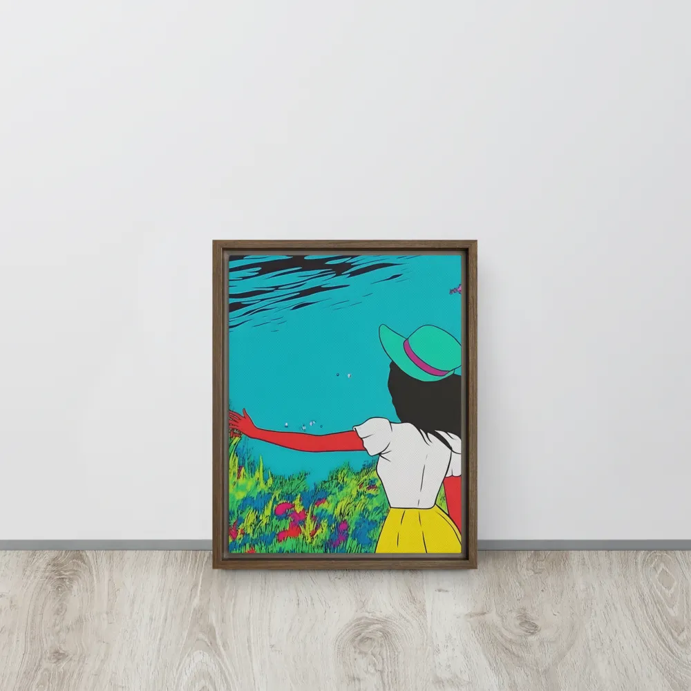 Whimsical Encounter | Canvas with Brown Frame | 11″×14″