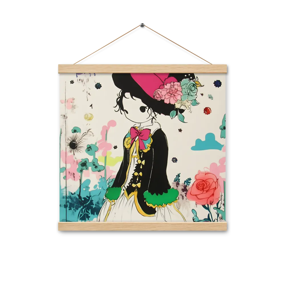 Whimsical Garden Reverie | Poster With Oak Wood Hanger | 16″×16″