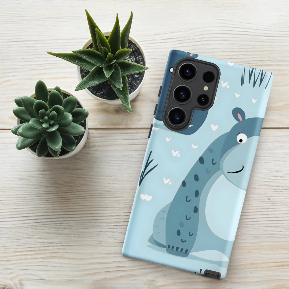 Whimsical Hippo Delight | Phone Case |  S23 Ultra | Tough Case | Matte